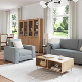 Sofa Set with Cushion 3 pcs Grey 219 x 77 x 82 cm Fabric 3324658