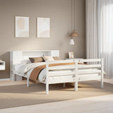 Bookcase Bed without Mattress White 120x190 cm Small Double Solid Wood Pine 3321845
