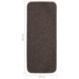 Anti Slip Stair Mats 15 pcs 60x25 cm Brown Rectangular 340400