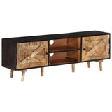 TV Cabinet 140x30x46 cm Rough Mango Wood and Solid Acacia Wood 338420