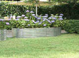 Garden Raised Bed Silver Powder-coated steel Large Durable 318917