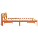 Bed Frame with Headboard Brown 200 x 200 cm Solid Pine Wood 3385744