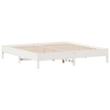 Bed Frame without Mattress White 160x200 cm Solid Wood Pine 3328227