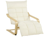 Modern Accent Chair, Leisure Lounge Chair Armchair with Footrest, Plush Cushion, Curved Legs and T3398P548091