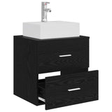 Wall-Mounted Sink Vanity Black Oak 49.5 x 41 x 62.5 cm 890279