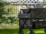 Double Decker Folding Trolley on Wheels, 200KG & 350L Capacity Collapsible Wagon Festival Trolley T3398P348619