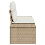 Garden Sofa with Cushion Beige 123 x 62 x 69cm Poly Rattan 42006796