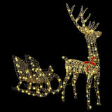 Reindeer Pull Sleigh Warm white 70 x 26 x 129 cm PET 42019080