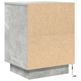 Bedside Cabinets with LED Lights 2 pcs Concrete Grey 38x34x50 cm 861290