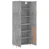 Highboard Concrete Grey 69.5x34x180 cm Engineered Wood 3195783