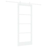 Sliding Door White 83 x 202 cm Solid Pine Wood and Glass 3332250