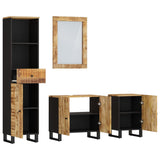 4 Piece Bathroom Furniture Set Solid Wood Mango 3200641