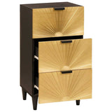 Sideboard Black and Gold 40 x 33 x 75 cm Solid Mango Wood 4017851