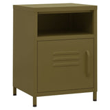 Nightstands 2 pcs Olive Green 35x35x51 cm Steel 3095214