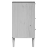 Drawer Cabinet SENJA Rattan Look White 80x40x80 cm Solid Wood Pine 358023