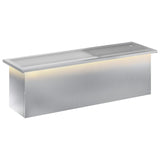 Garden Planter with LED Silver 30 x 100 x 30 cm 8008122