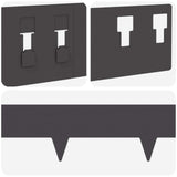 Lawn Edging 20 pcs 100 x 12 cm Steel Black 8008519