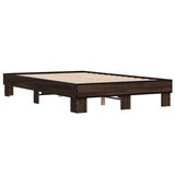 Bed Frame without Mattress Brown Oak 140x190 cm 845901