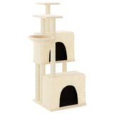 Cat Tree with Sisal Scratching Posts Cream 122 cm 172052