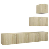 4 Piece TV Cabinet Set Sonoma Oak Engineered Wood 3079050