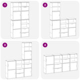 Side Cabinets 4 pcs "ODDA" White 40x24x79 cm Solid Wood Pine 3365351