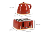3000W 1.7L Rapid Boil Kettle & 4 Slice Toaster, Kettle and Toaster Set with 7 Browning Controls and T3398P329561