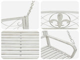 Swing Bench Steel 71.5 x 59 x 55 cm Antique White 42038693