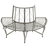 ZNTS Garden Half Round Tree Bench 160 cm Steel 313034