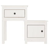 Bedside Cabinet 2 pcs White 79.5x38x65.5 cm Solid Wood Pine 814542