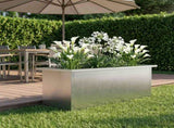 Garden Planter with LED Silver 30 x 80 x 30 cm Stainless Steel 8008106