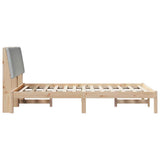 Bed frame Brown and light grey 120 x 200 cm Solid pine wood 878749