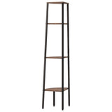 4-Tier Corner Shelf Dark Brown and Black 45.5x31.5x150 cm 336392