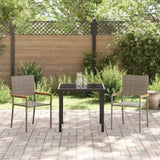 Garden Stacking Chairs 2 pcs Grey and Brown 42006826