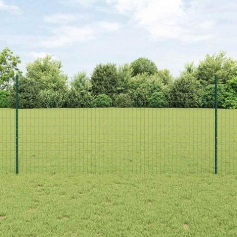 Fence with Posts Green 1.2 x 25 m Steel 3336018
