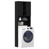 Washing Machine Cabinet Black Oak 64x25.5x190 cm 862065