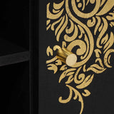 TV Cabinet with Shelf Black 105 x 33 x 46 cm Solid Mango Wood 4018808