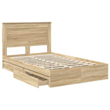 Storage Bed with Drawer Sonoma Oak 120 x 190 cm Engineered Wood 3410255