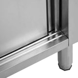 Work Table with Sliding Doors 120x50x cm Stainless Steel 51051