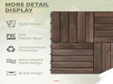 12" x 12" Interlocking Deck Tiles, Pack of 27 Outdoor Flooring Patio Tiles-Teak-AS 30955291