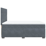 Box Spring Bed with Mattress Dark Grey 140x190 cm Velvet 3290907