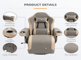 Manual Recliner Armchair PU Leather Lounge Chair w/ Adjustable Leg Rest, 135&deg Reclining Function, T3398P328184