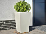 Garden Planters White 2 pcs 35x35x75 cm Steel 851083