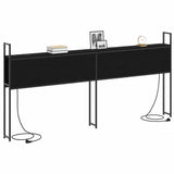 Storage Headboard with Charging Station Black oak 180 cm 859820