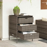 Garden Storage Cabinet Grey 55x59x80 cm Poly Rattan 365553
