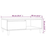 Coffee Table Brown Oak 90x60x35 cm Engineered Wood 813172