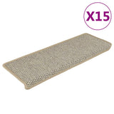 Stair Mats Self-adhesive Sisal-Look 15 pcs 65x21x4 cm Light Green 326887