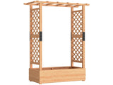 Fir Wood 110 x 44 cm Planter and Trellis Garden Bed T3398P551721