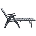 ZNTS Folding Sun Lounger Plastic Anthracite 48756