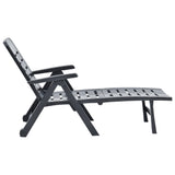 ZNTS Folding Sun Lounger Plastic Anthracite 48756