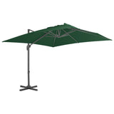 Cantilever Garden Parasol with Aluminium Pole 400x300 cm Green 44635
